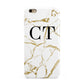 Personalised Gold Veins White Marble Monogram Apple iPhone 6 Plus 3D Tough Case