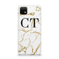 Personalised Gold Veins White Marble Monogram Huawei Enjoy 20 Phone Case