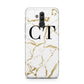 Personalised Gold Veins White Marble Monogram Huawei Mate 20 Lite