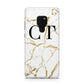 Personalised Gold Veins White Marble Monogram Huawei Mate 20 Phone Case