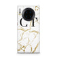 Personalised Gold Veins White Marble Monogram Huawei Mate 30 Pro Phone Case