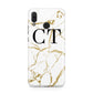 Personalised Gold Veins White Marble Monogram Huawei Nova 3 Phone Case