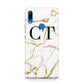 Personalised Gold Veins White Marble Monogram Huawei P Smart Z