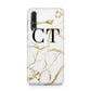 Personalised Gold Veins White Marble Monogram Huawei P20 Pro Phone Case