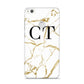 Personalised Gold Veins White Marble Monogram Huawei P8 Lite Case