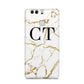 Personalised Gold Veins White Marble Monogram Huawei P9 Case