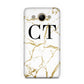 Personalised Gold Veins White Marble Monogram Huawei Y3 2017
