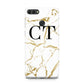 Personalised Gold Veins White Marble Monogram Huawei Y9 2018
