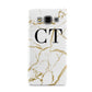 Personalised Gold Veins White Marble Monogram Samsung Galaxy A3 Case