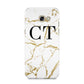 Personalised Gold Veins White Marble Monogram Samsung Galaxy A5 2017 Case on gold phone