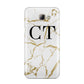 Personalised Gold Veins White Marble Monogram Samsung Galaxy A8 2016 Case