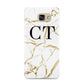 Personalised Gold Veins White Marble Monogram Samsung Galaxy A9 2016 Case on gold phone