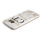 Personalised Gold Veins White Marble Monogram Samsung Galaxy Case Top Cutout