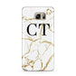 Personalised Gold Veins White Marble Monogram Samsung Galaxy Note 5 Case