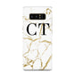 Personalised Gold Veins White Marble Monogram Samsung Galaxy Note 8 Case