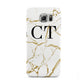 Personalised Gold Veins White Marble Monogram Samsung Galaxy S6 Case