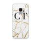 Personalised Gold Veins White Marble Monogram Samsung Galaxy S9 Case