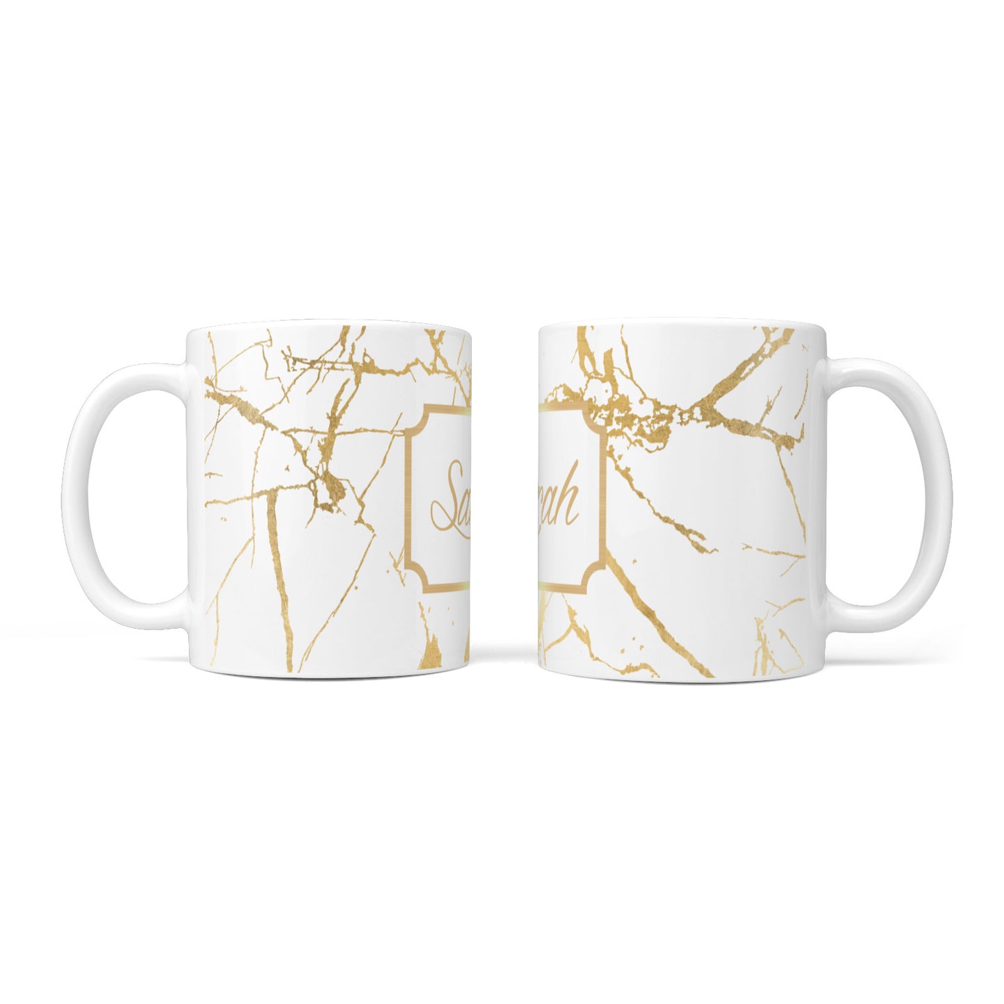 Personalised Gold White Marble Name 10oz Mug Alternative Image 3