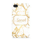 Personalised Gold White Marble Name Apple iPhone 4s Case
