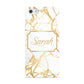 Personalised Gold White Marble Name Apple iPhone 5 Case