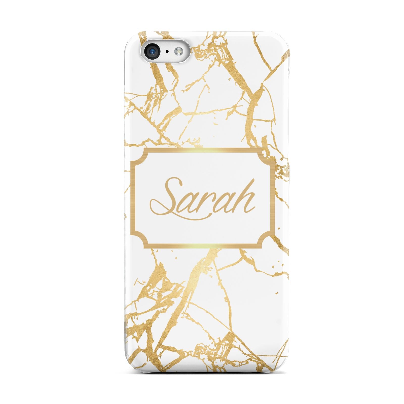 Personalised Gold White Marble Name Apple iPhone 5c Case