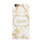 Personalised Gold White Marble Name Apple iPhone 6 3D Snap Case
