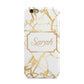 Personalised Gold White Marble Name Apple iPhone 6 3D Tough Case