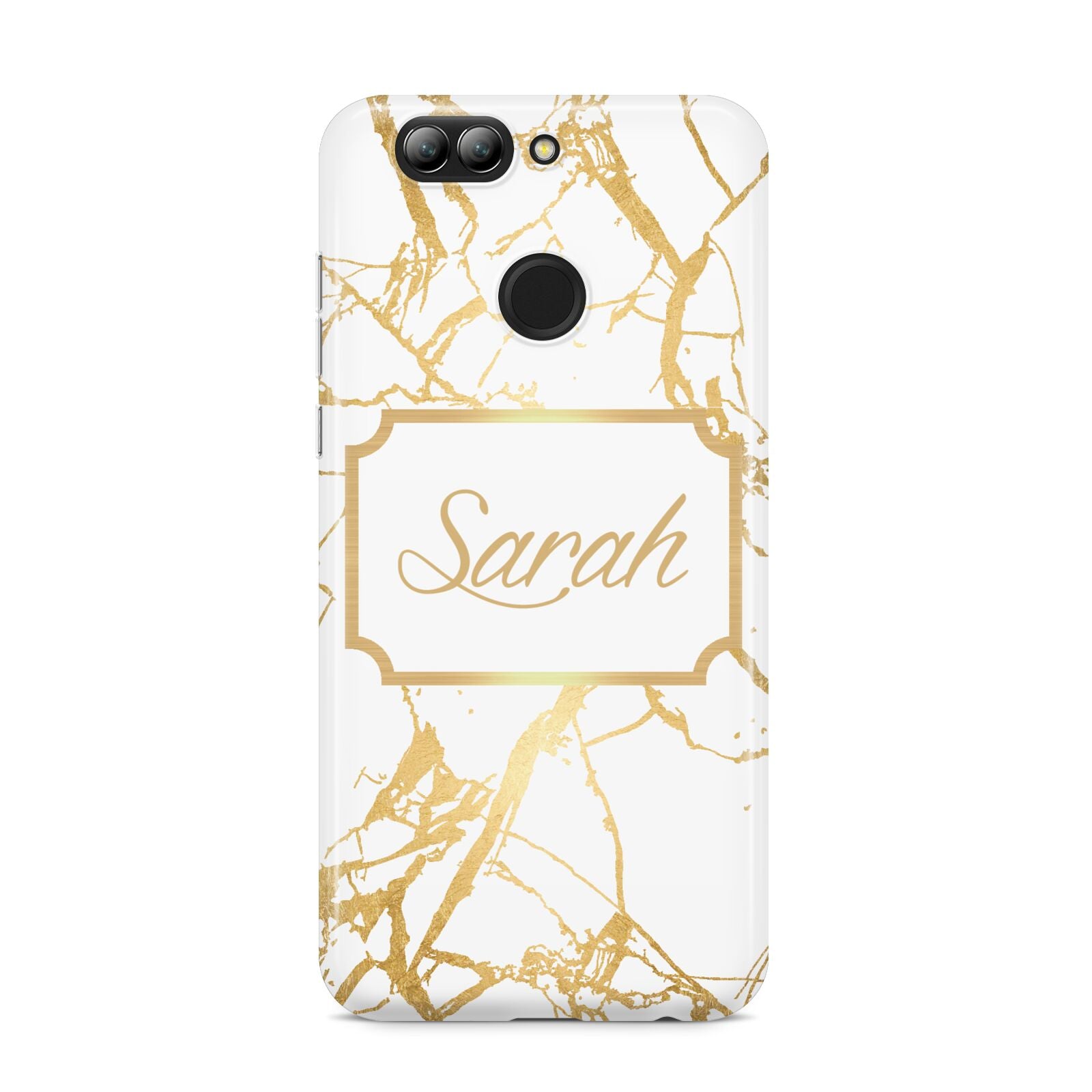 Personalised Gold White Marble Name Huawei Nova 2s Phone Case