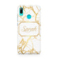 Personalised Gold White Marble Name Huawei P Smart 2019 Case