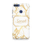 Personalised Gold White Marble Name Huawei P Smart Case