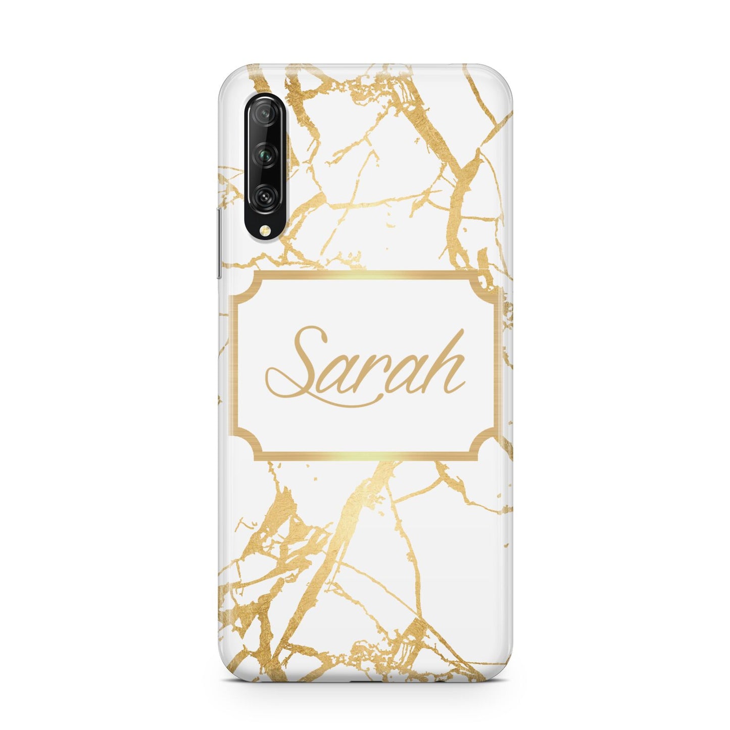 Personalised Gold White Marble Name Huawei P Smart Pro 2019
