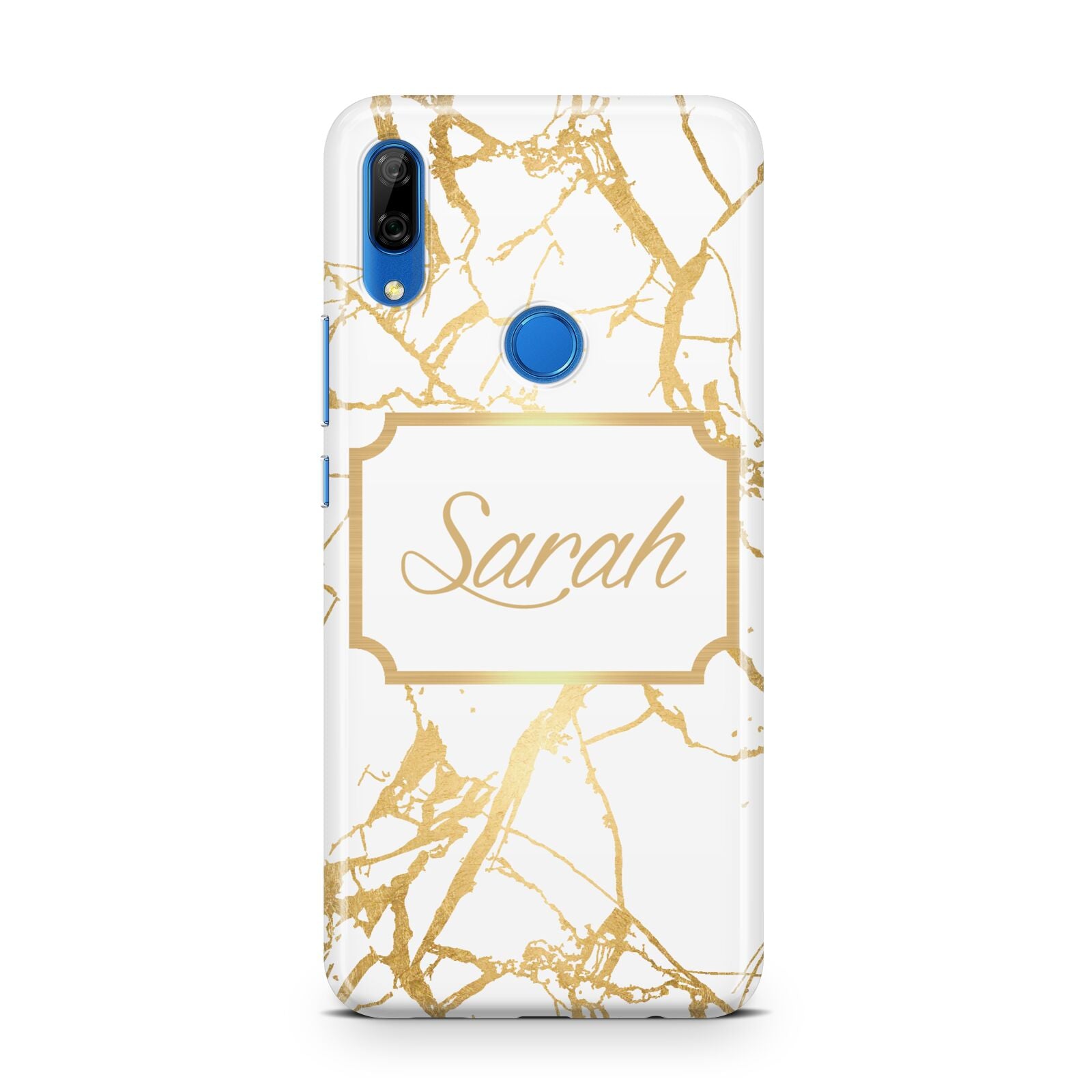 Personalised Gold White Marble Name Huawei P Smart Z