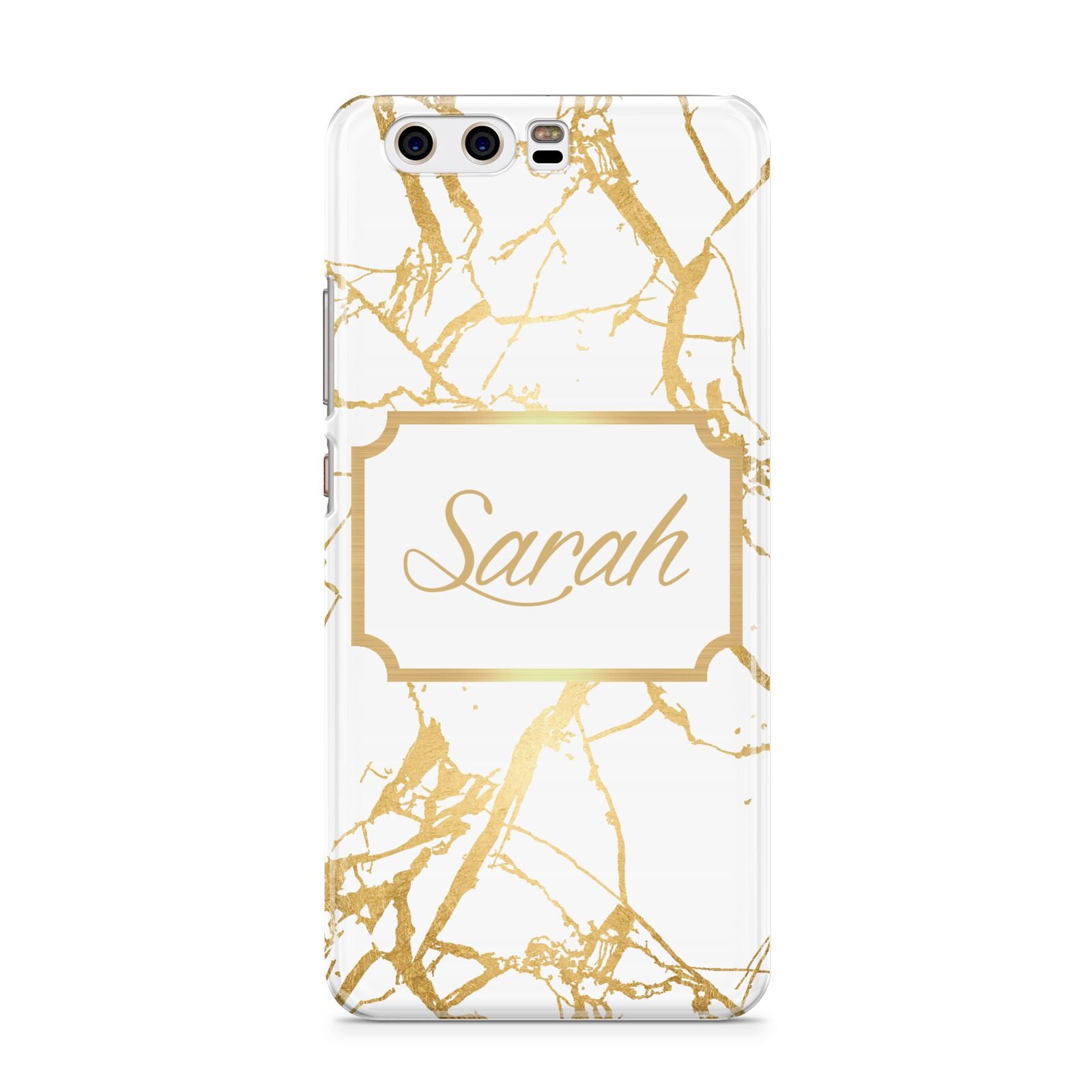Personalised Gold White Marble Name Huawei P10 Phone Case