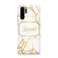 Personalised Gold White Marble Name Huawei P30 Pro Phone Case