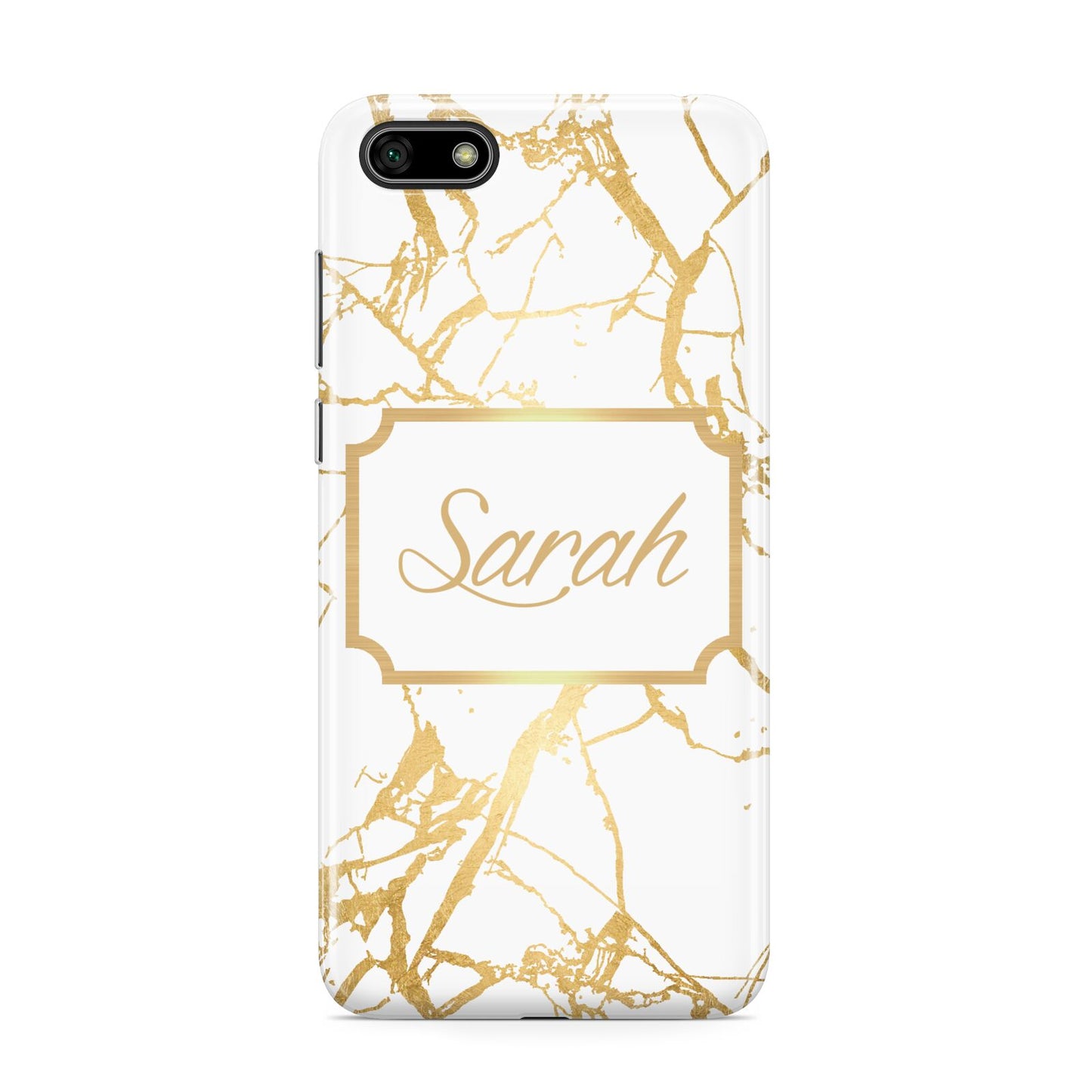 Personalised Gold White Marble Name Huawei Y5 Prime 2018 Phone Case