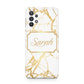 Personalised Gold White Marble Name Samsung A32 5G Case