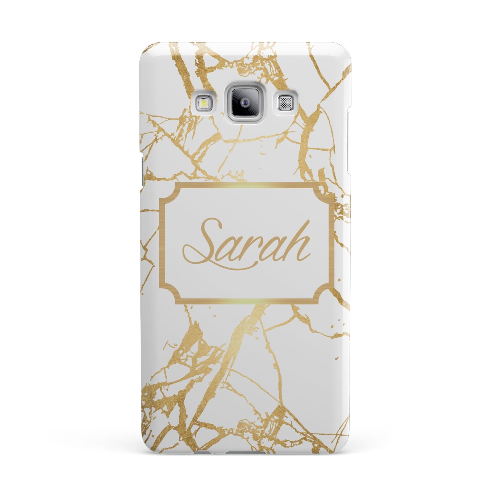 Personalised Gold White Marble Name Samsung Galaxy A7 2015 Case
