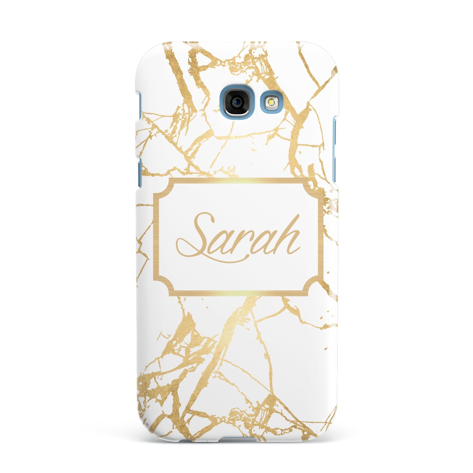 Personalised Gold White Marble Name Samsung Galaxy A7 2017 Case