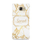 Personalised Gold White Marble Name Samsung Galaxy A9 2016 Case on gold phone