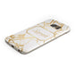Personalised Gold White Marble Name Samsung Galaxy Case Bottom Cutout