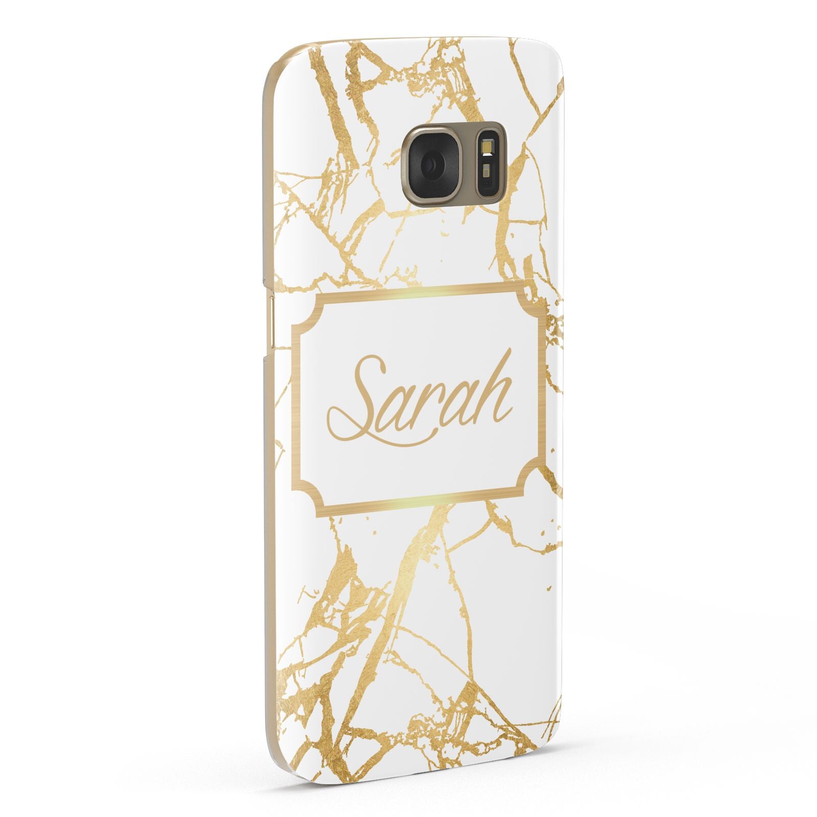 Personalised Gold White Marble Name Samsung Galaxy Case Fourty Five Degrees