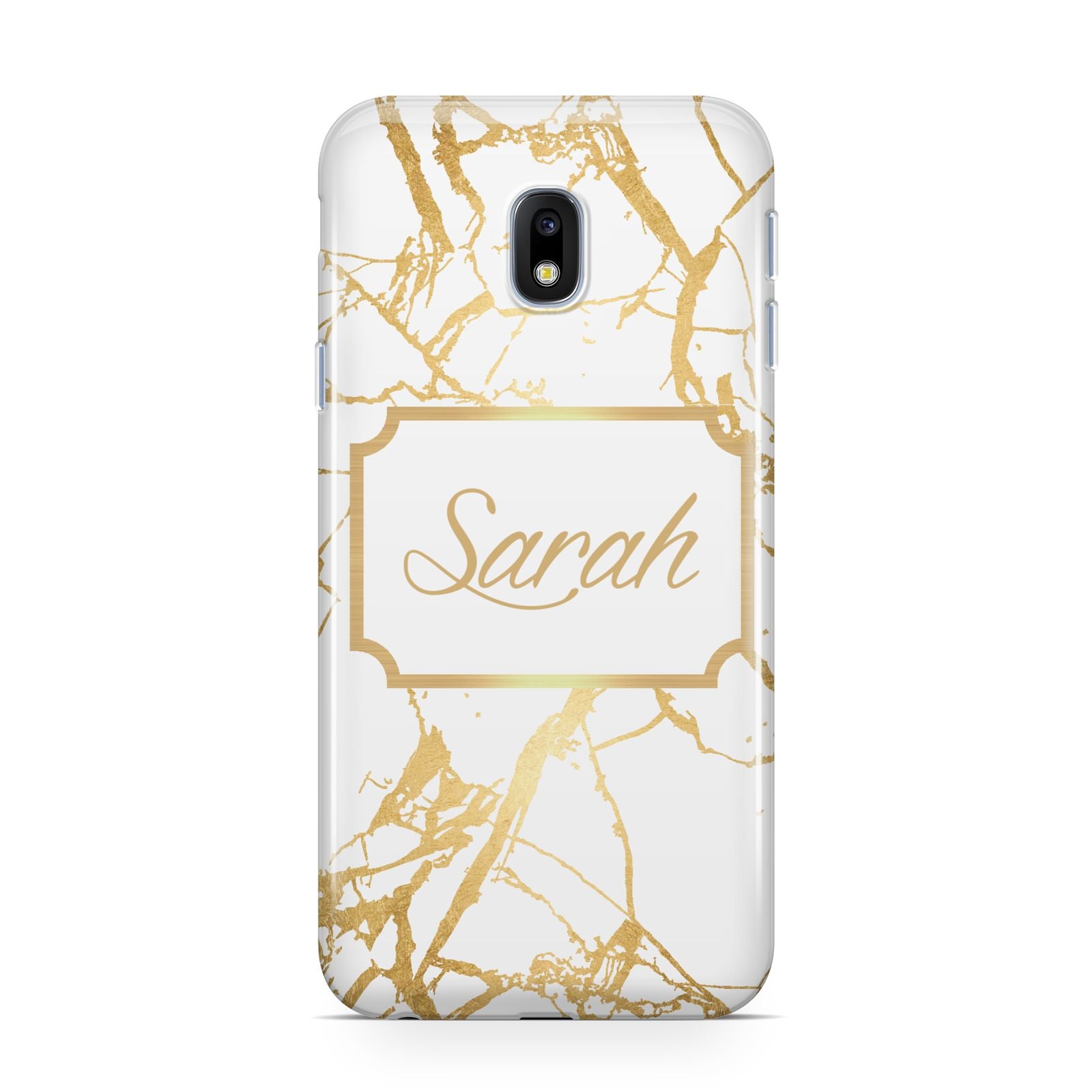 Personalised Gold White Marble Name Samsung Galaxy J3 2017 Case