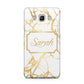 Personalised Gold White Marble Name Samsung Galaxy J5 2016 Case