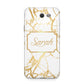 Personalised Gold White Marble Name Samsung Galaxy J7 2017 Case