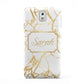Personalised Gold White Marble Name Samsung Galaxy Note 3 Case