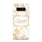 Personalised Gold White Marble Name Samsung Galaxy Note 8 Case