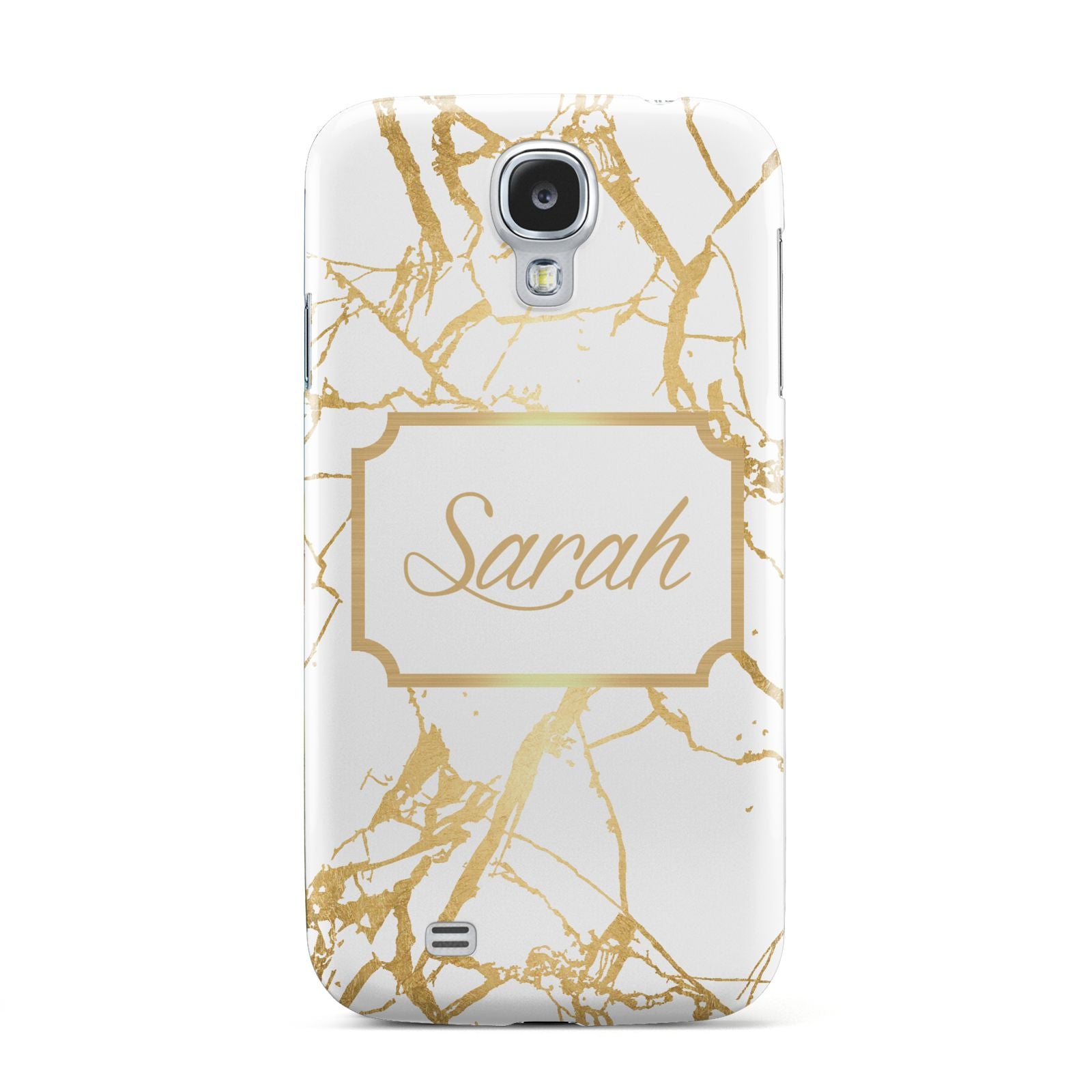 Personalised Gold White Marble Name Samsung Galaxy S4 Case