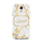Personalised Gold White Marble Name Samsung Galaxy S4 Mini Case