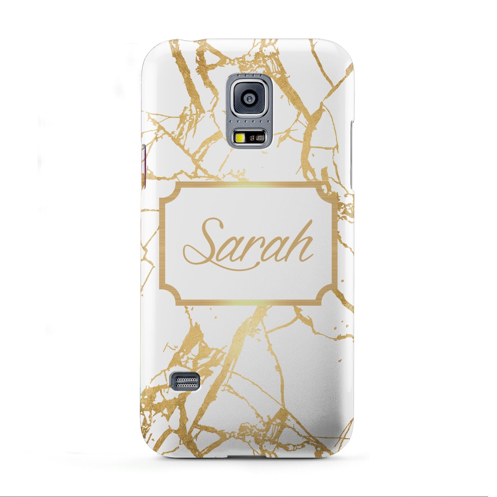 Personalised Gold White Marble Name Samsung Galaxy S5 Mini Case