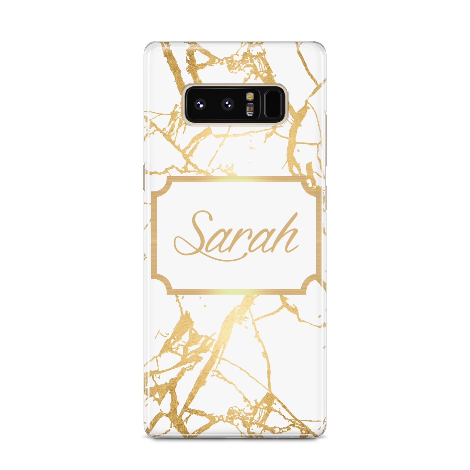 Personalised Gold White Marble Name Samsung Galaxy S8 Case